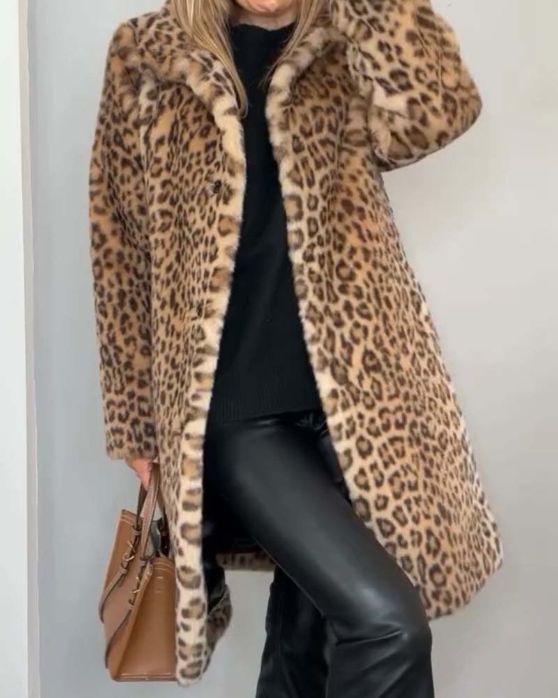 Leia | Casaco Comprido Leopardo