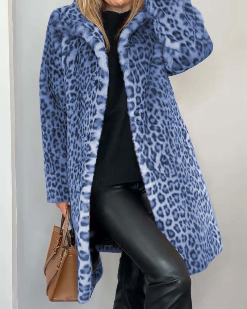 Leia | Casaco Comprido Leopardo