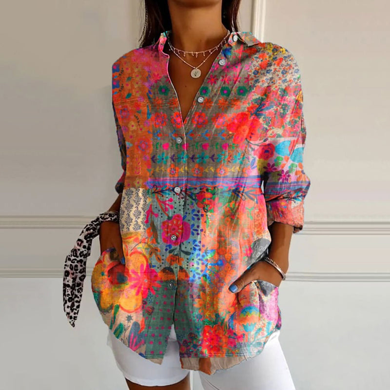 Rafaela | Camisa com Padrão Romântico