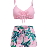 Conjunto de Biquíni com Estampa Floral