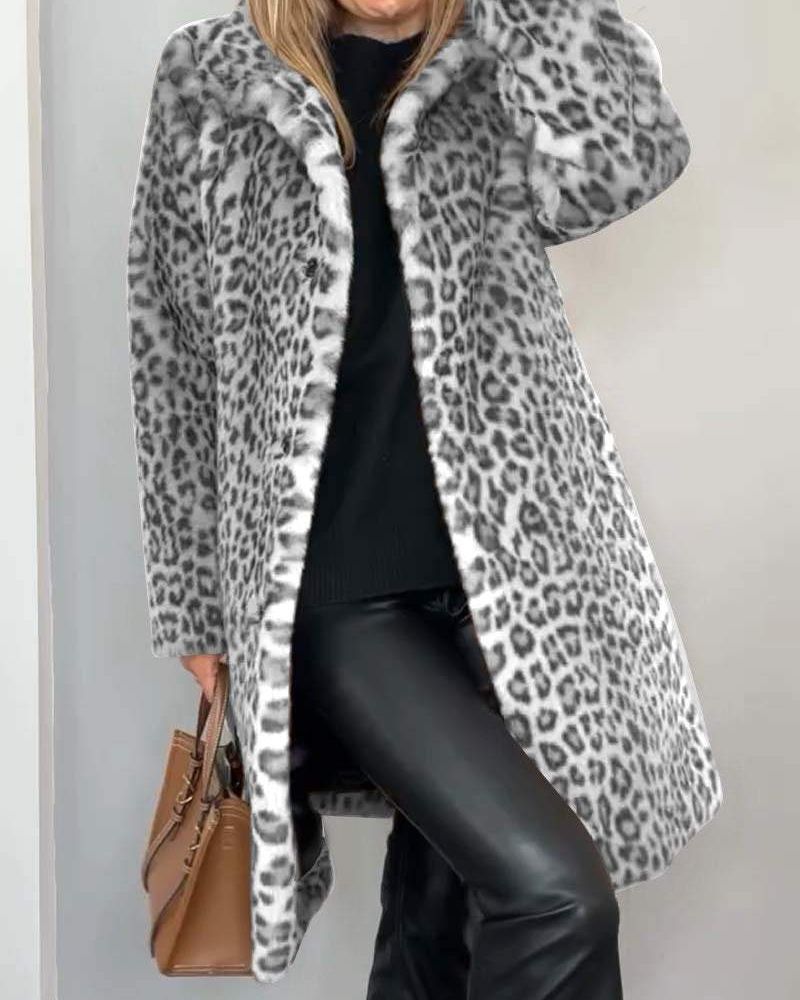 Leia | Casaco Comprido Leopardo