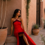 Sofia | Vestido Longo Halter com Fenda