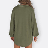 Inês | Blusa Túnica Leve Decote V com Botões