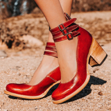 Ginevra | Sapatos de salto alto com tiras múltiplas e sola grossa
