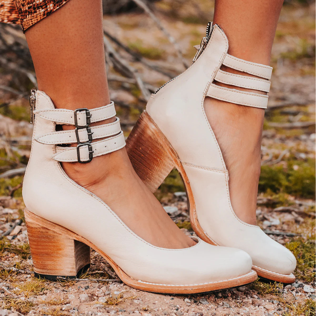 Ginevra | Sapatos de salto alto com tiras múltiplas e sola grossa