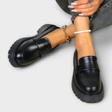 Calista | Mocassim para mulher com design ortopédico e cunha de cetim
