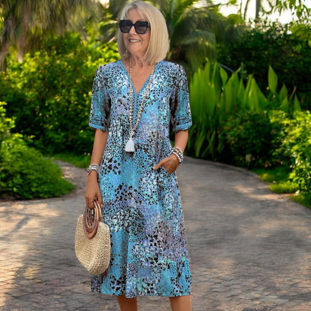 Iris | Vestido fluido leve com efeito lisonjeiro