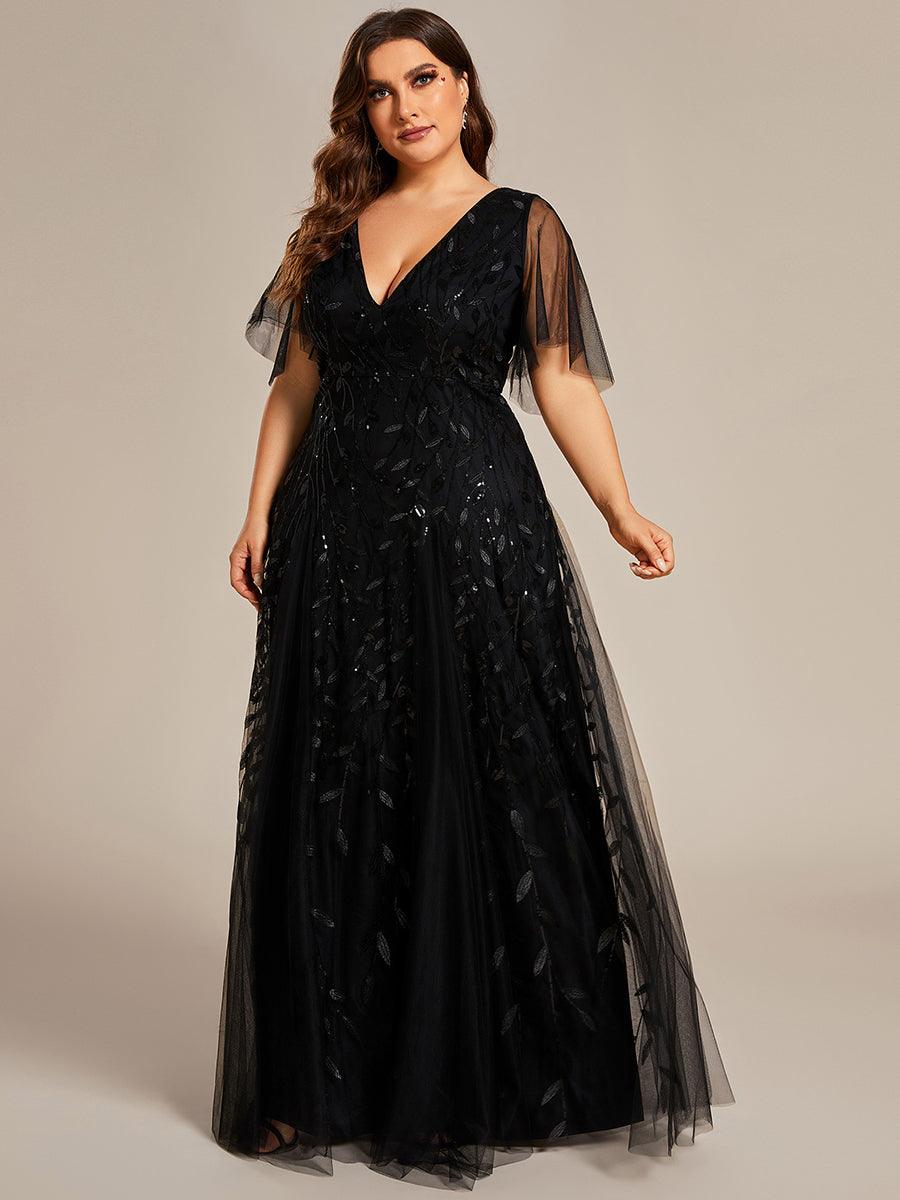 Manuela | Vestido de noite longo, romântico e cintilante com decote em V e tiras