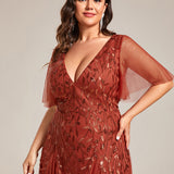 Manuela | Vestido de noite longo, romântico e cintilante com decote em V e tiras