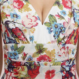 Diana | Vestido de festa plissado sem mangas com decote em V