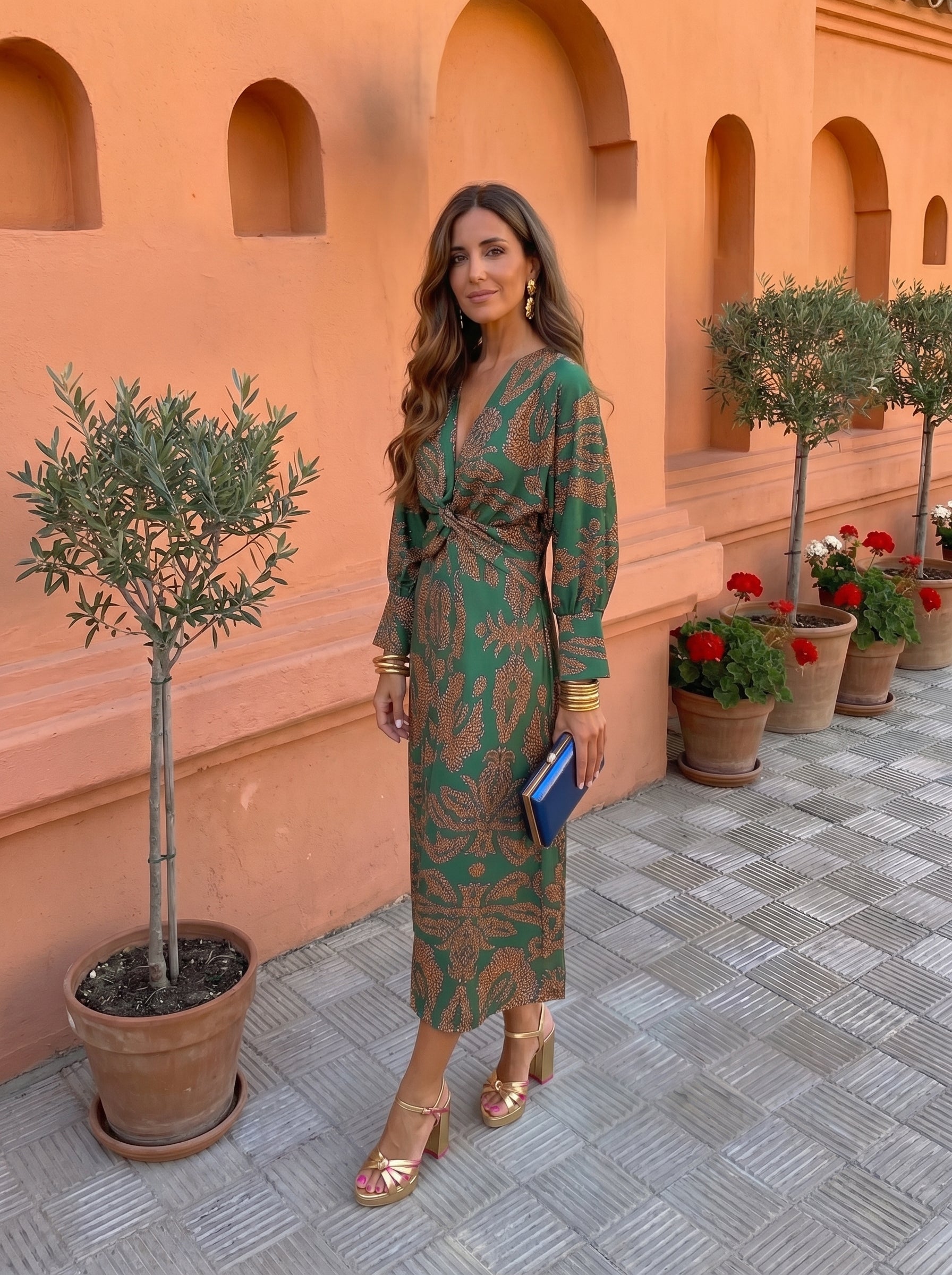 Silvia | Vestido midi estampado