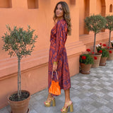 Silvia | Vestido midi estampado