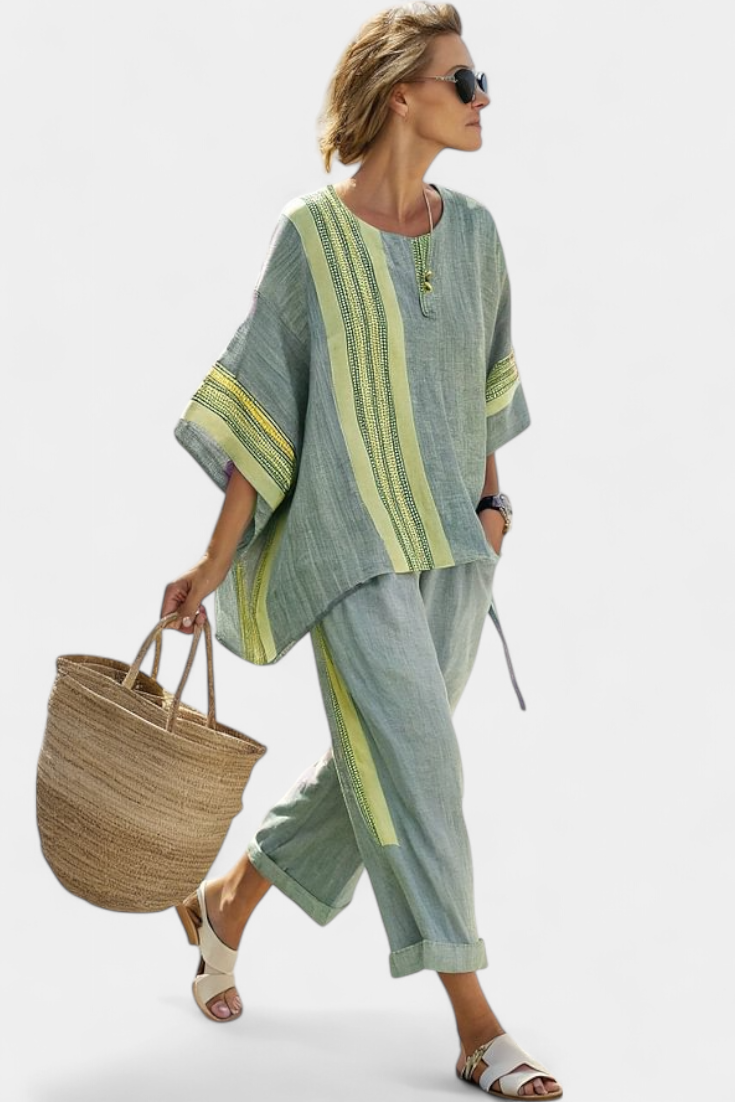 Lorena | Conjunto Boho Linho e Bambu