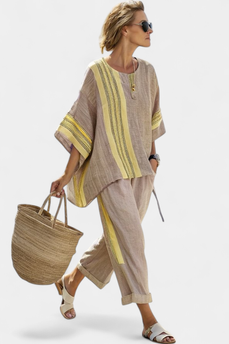Lorena | Conjunto Boho Linho e Bambu