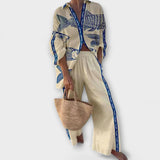 Inês | Conjunto Estampa Azul Peixe
