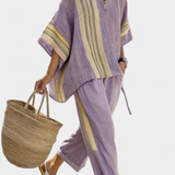 Lorena | Conjunto Boho Linho e Bambu