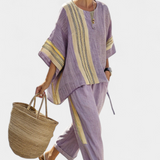 Lorena | Conjunto Boho Linho e Bambu