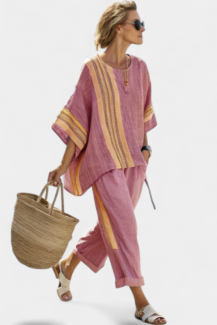Lorena | Conjunto Boho Linho e Bambu