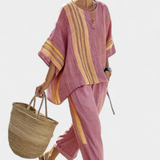 Lorena | Conjunto Boho Linho e Bambu