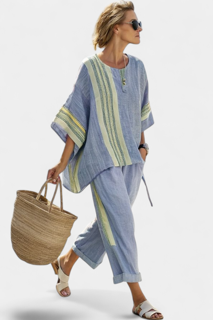 Lorena | Conjunto Boho Linho e Bambu