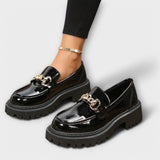 Lúcia | Mocassins de plataforma para mulher com fivela de fecho