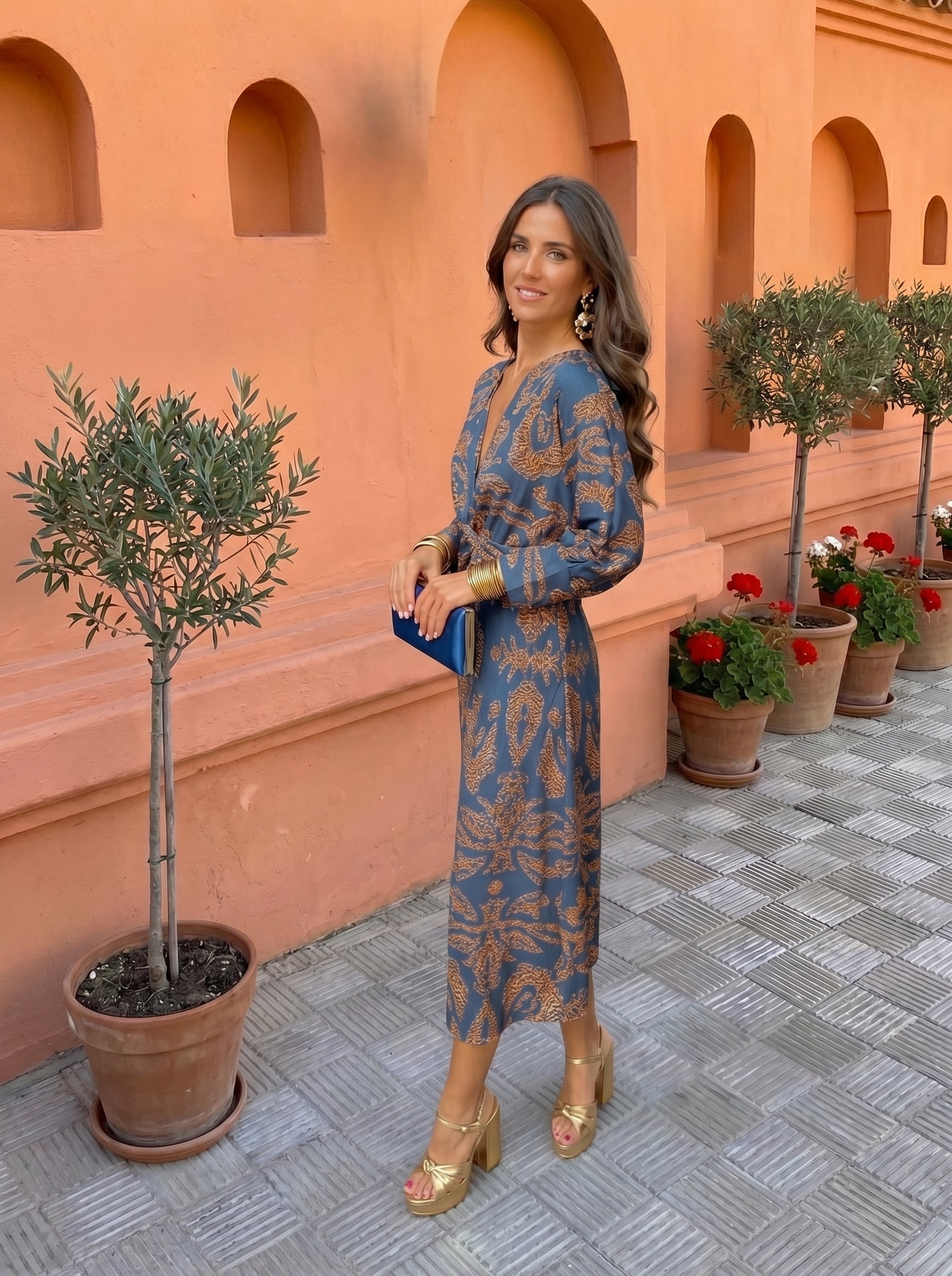 Silvia | Vestido midi estampado