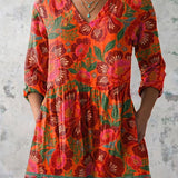 Marion | Blusa Longa com Decote em V Elegante