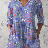 Aline | Blusa Longa com Decote em V Elegante
