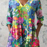 Maelle | Blusa Longa com Decote em V Elegante