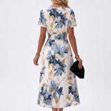 Denise | Vestido Midi Envolvente com Estampa Floral