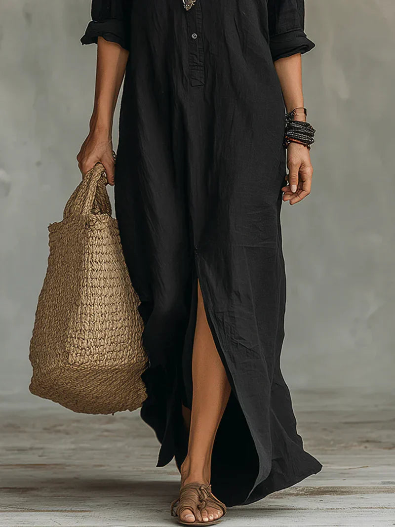 Willow | Vestido Maxi sem esforço com silhueta que favorece Versátil para o dia a dia