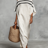 Aveline | Vestido Maxi Off-Shoulder com Mangas de Morcego