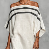 Aveline | Vestido Maxi Off-Shoulder com Mangas de Morcego