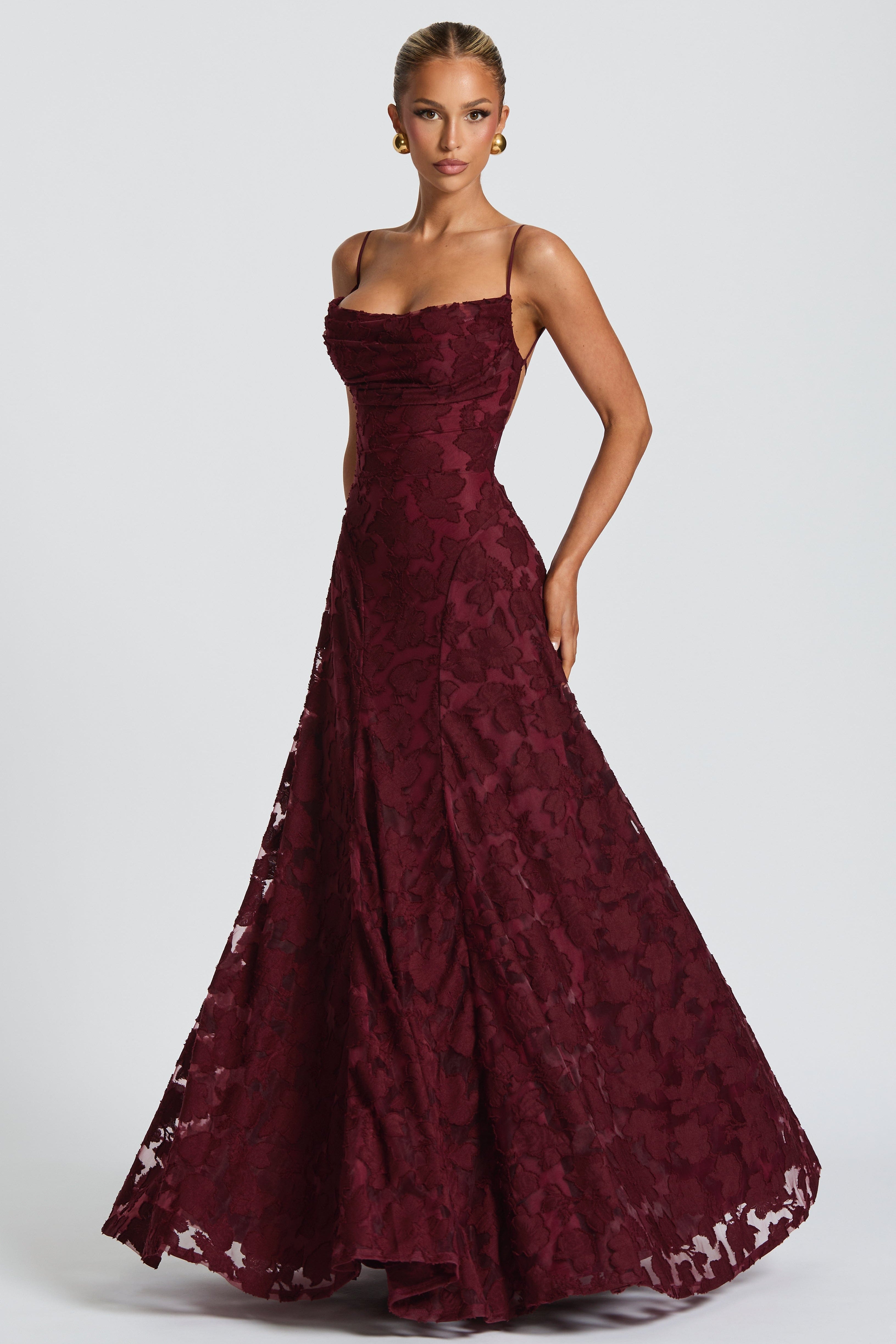 Virginia | Vestido maxi com decote em cascata