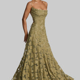 Virginia | Vestido maxi com decote em cascata