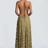 Virginia | Vestido maxi com decote em cascata