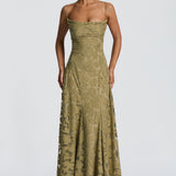 Virginia | Vestido maxi com decote em cascata