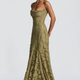 Virginia | Vestido maxi com decote em cascata