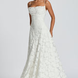 Virginia | Vestido maxi com decote em cascata