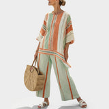 Dalila | Conjunto De Linho com Riscas