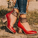 Ginevra | Sapatos de salto alto com tiras múltiplas e sola grossa