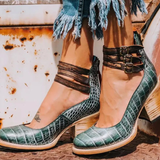 Ginevra | Sapatos de salto alto com tiras múltiplas e sola grossa
