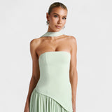 Malia | Vestido Corte assimétrico Hortelã
