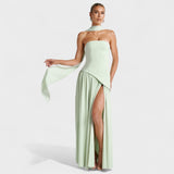 Malia | Vestido Corte assimétrico Hortelã