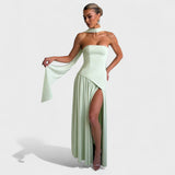 Malia | Vestido Corte assimétrico Hortelã