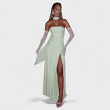 Malia | Vestido Corte assimétrico Hortelã