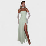 Malia | Vestido Corte assimétrico Hortelã