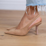 Marlena | Pumps slingback nude com um salto fino
