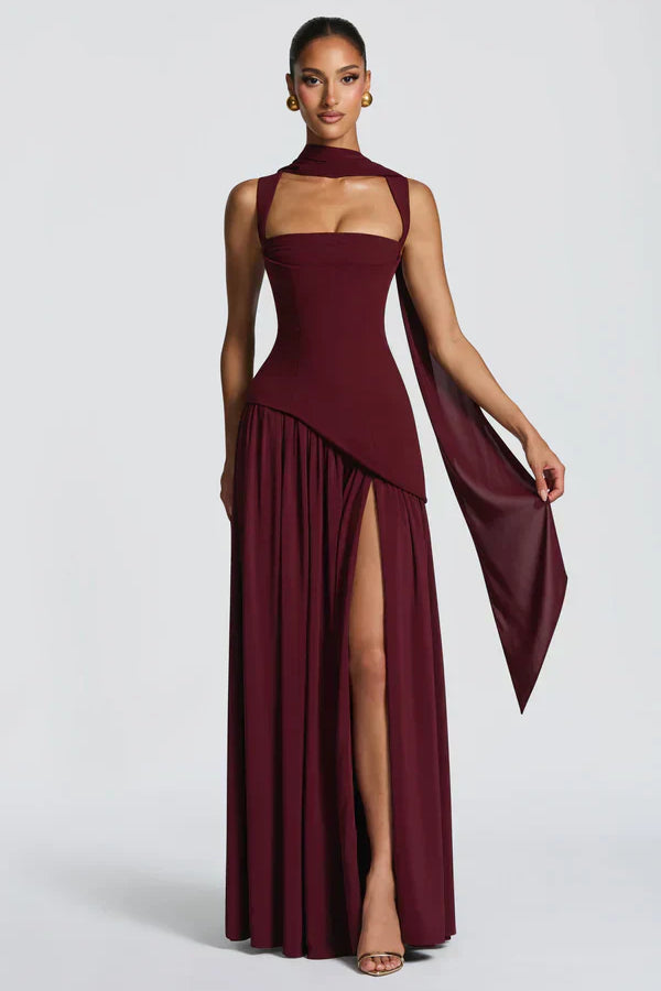 ZAFIRA | Vestido longo efeito laqueado