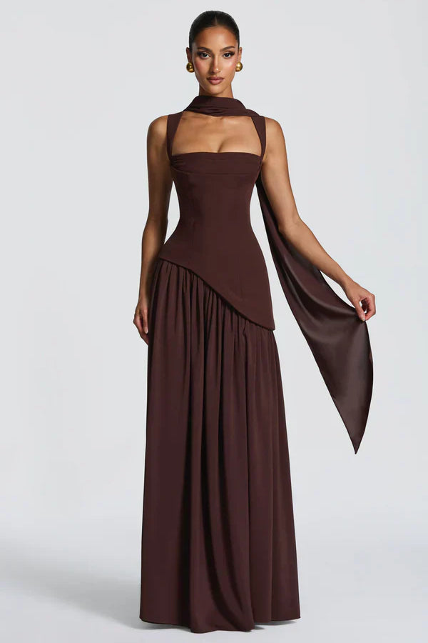 ZAFIRA | Vestido longo efeito laqueado